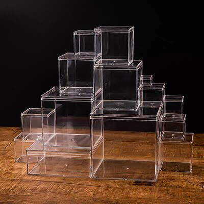Customize Acrylic Boxes with Lid for Display Clear Plastic Square Cube