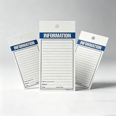 Waterproof Plastic Information Tag with Customized Printing and Durable PVC Material for Safety Warning