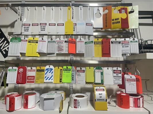 Custom Printed Logo Self-Laminating Peel and Stick Tag PVC Lockout Tag