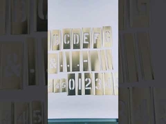 Kit de pochoirs pour articles, Hauteur des caractères 1,5 po, Matériau Laiton, Épaisseur 0,007 po, Hauteur totale 1,5 po