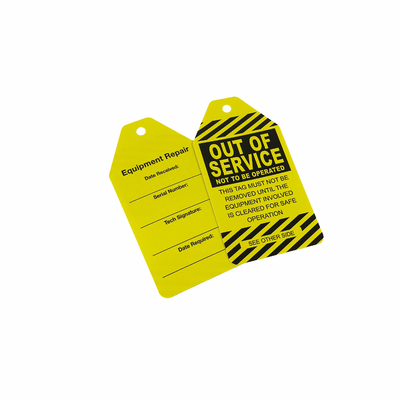 Taille et langue personnalisées Étiquette en plastique PVC Étiquette de sécurité