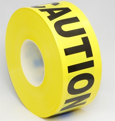 Ruban adhésif imprimé avec logo, bande de précaution PE, bande d'avertissement en rouleau jaune