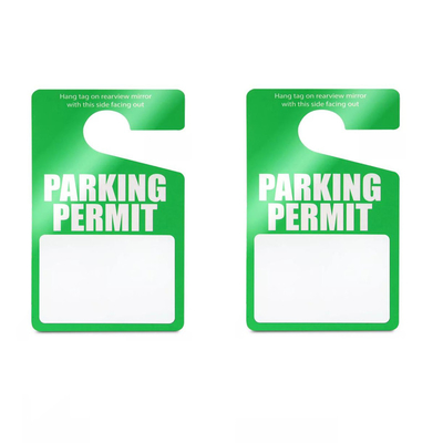 Permis de stationnement vert étiquette suspendue en PVC étiquette étanche durable pour voiture