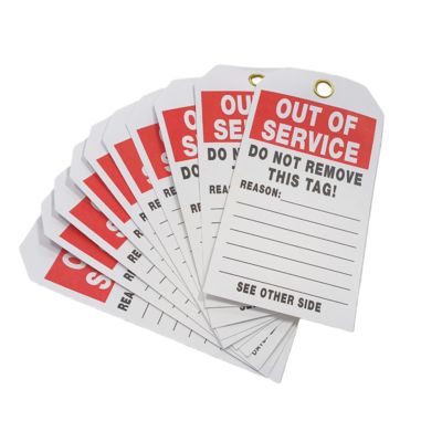 Impression personnalisée du logo - Étiquette hors service - Étiquette en plastique PVC imperméable et durable
