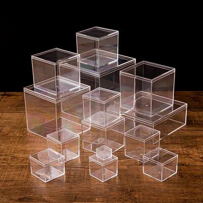 Customize Acrylic Boxes with Lid for Display Clear Plastic Square Cube