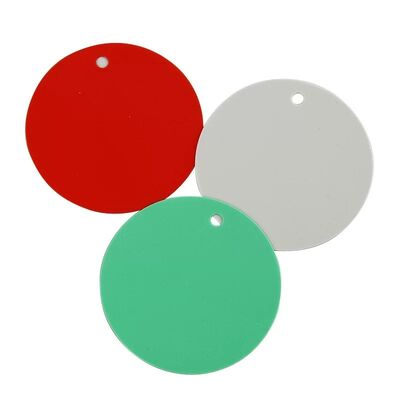 Étiquettes rondes en plastique imperméables avec logo imprimé personnalisé en PVC de couleur