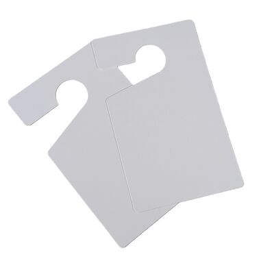 Custom High Plastic Quality Blank Hang Tag Pass Card Door Hanger Flyer
