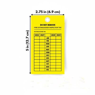 Étiquette d'extincteur Vinyle imperméable à l'eau Impression à double face Étiquette en plastique pour pour l'inspection extérieure intérieure Étiquette