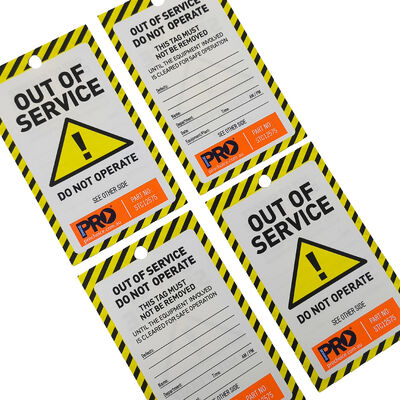 Waterproof PVC Out of Service Safety Warning Tag for Equipment Lockout Tagout